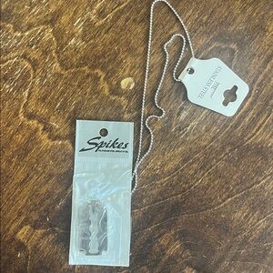 Spikes Razorblade dog tag with chain stainless steel